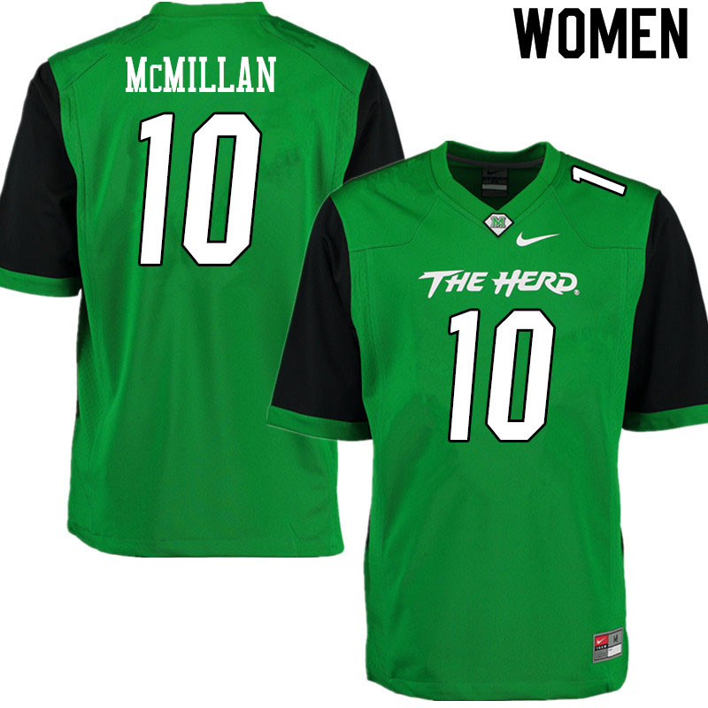 Women #10 Caleb McMillan Marshall Thundering Herd College Football Jerseys Sale-Gren - Click Image to Close